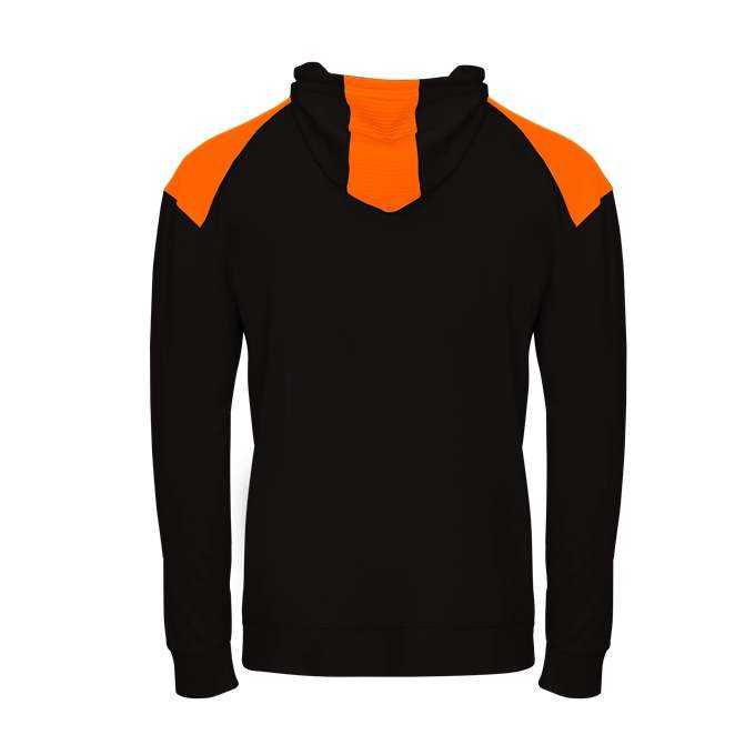 Badger Sport 2440 Breakout Performance Fleece Youth Hoodie - Black Safety Orange - HIT a Double - 3