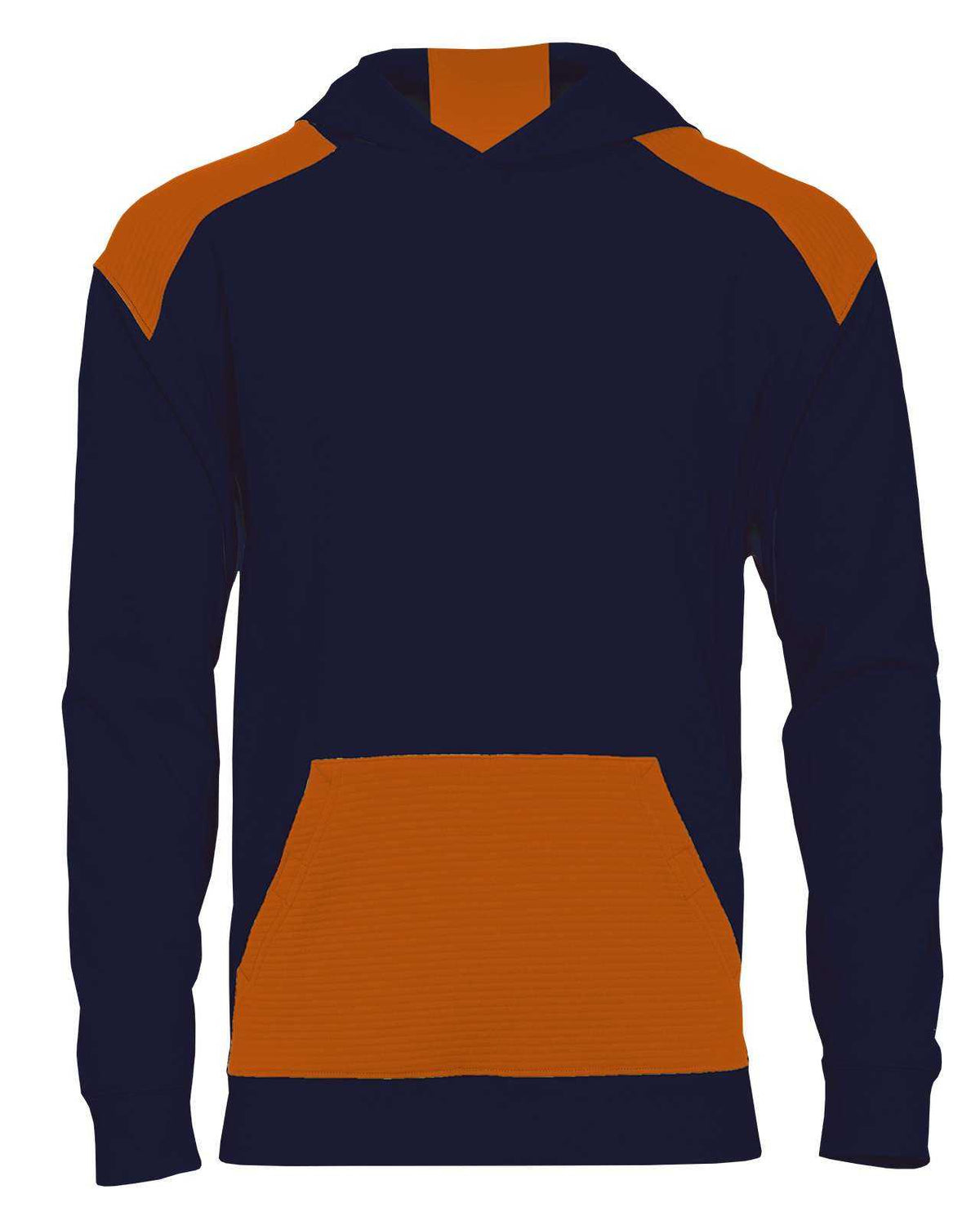 Badger Sport 2440 Breakout Performance Fleece Youth Hoodie - Navy Orange - HIT a Double - 1