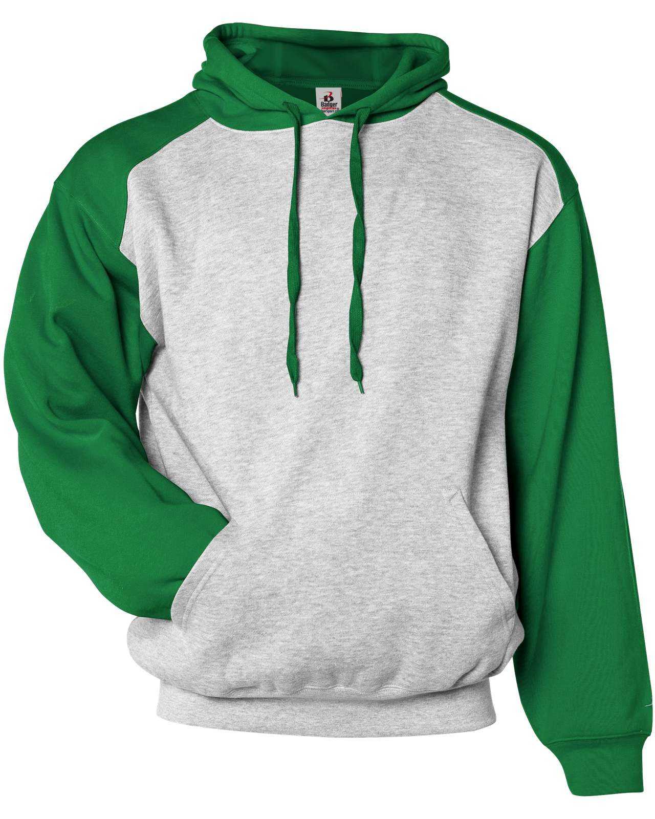 Badger Sport 2449 Athletic Fleece Sport Youth Hoodie - Oxford Kelly Green - HIT a Double - 1