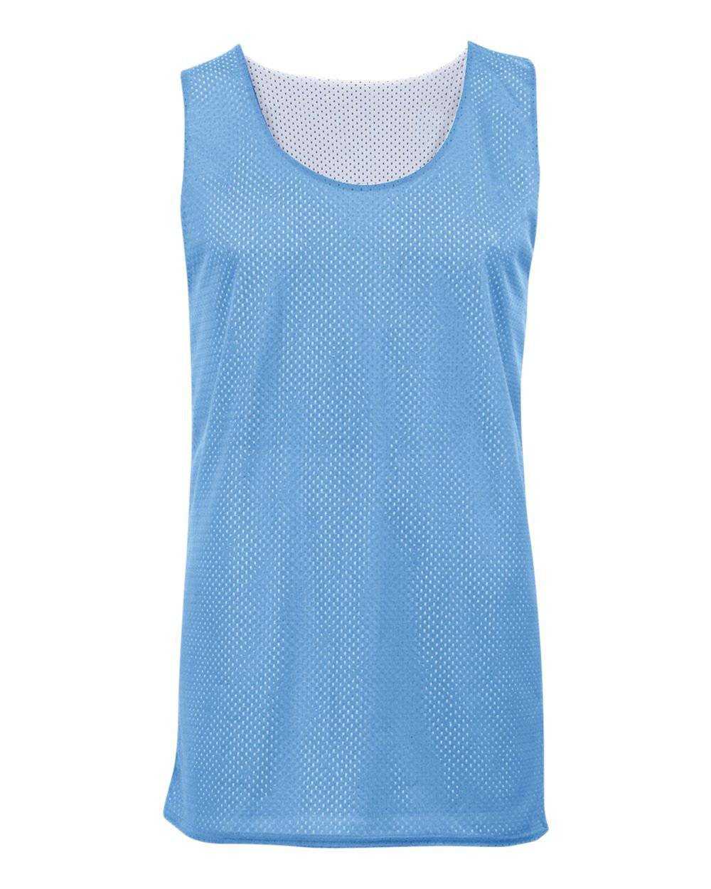 Badger Sport 2529 Youth Mesh Reversible Tank - Columbia Blue White - HIT a Double - 1