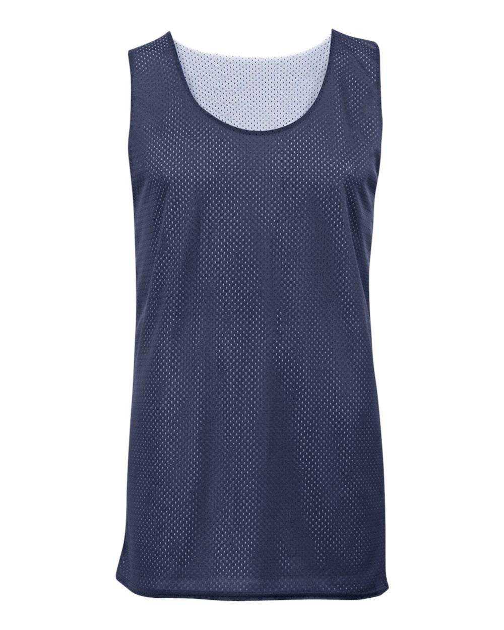 Badger Sport 2529 Youth Mesh Reversible Tank - Navy White - HIT a Double - 1
