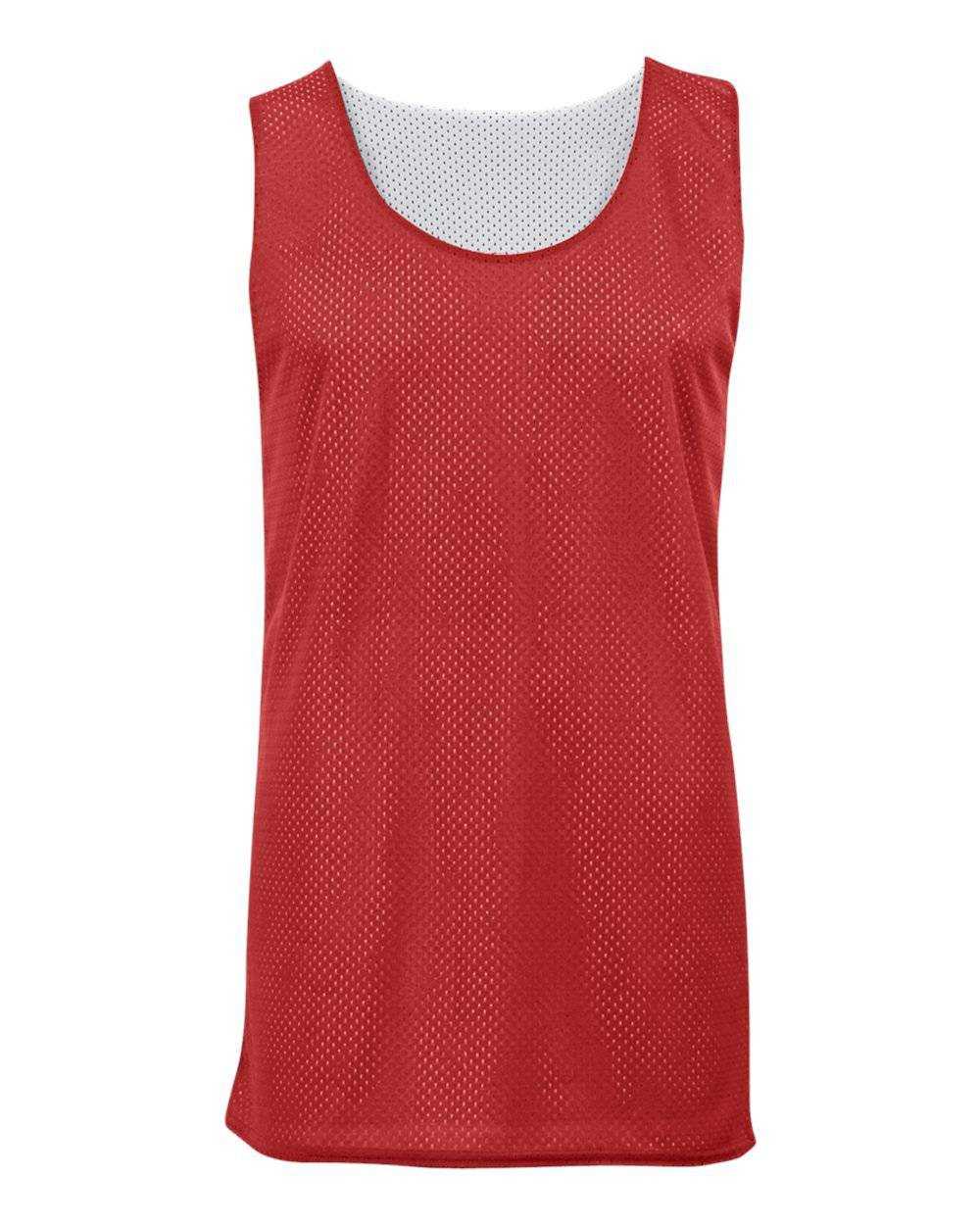 Badger Sport 2529 Youth Mesh Reversible Tank - Red White - HIT a Double - 1