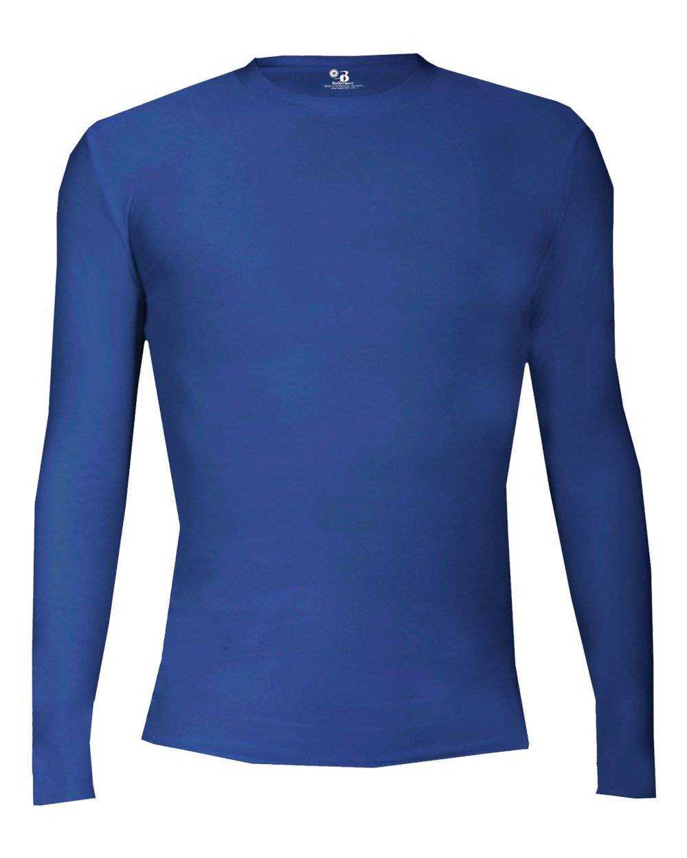 Badger Sport 2605 Pro-compression Long Sleeve Youth Crew - Royal - HIT a Double - 1