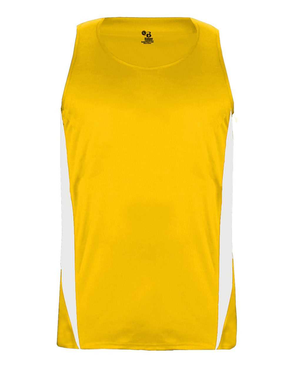 Badger Sport 2667 Stride Youth Singlet - Gold White - HIT a Double - 1