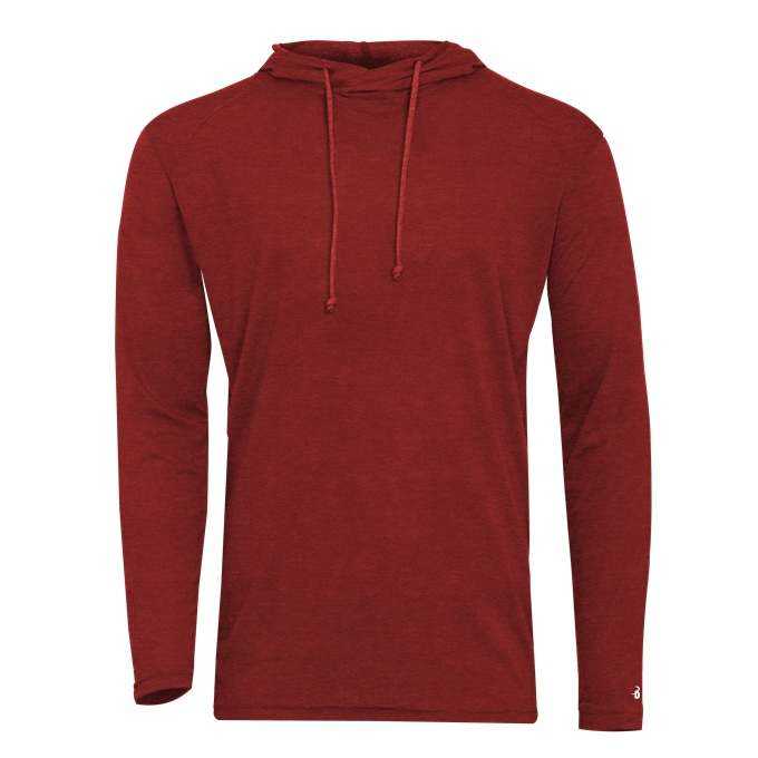 Badger Sport 2905 Tri-Blend Surplice Youth Hoodie - Red Heather - HIT a Double - 1