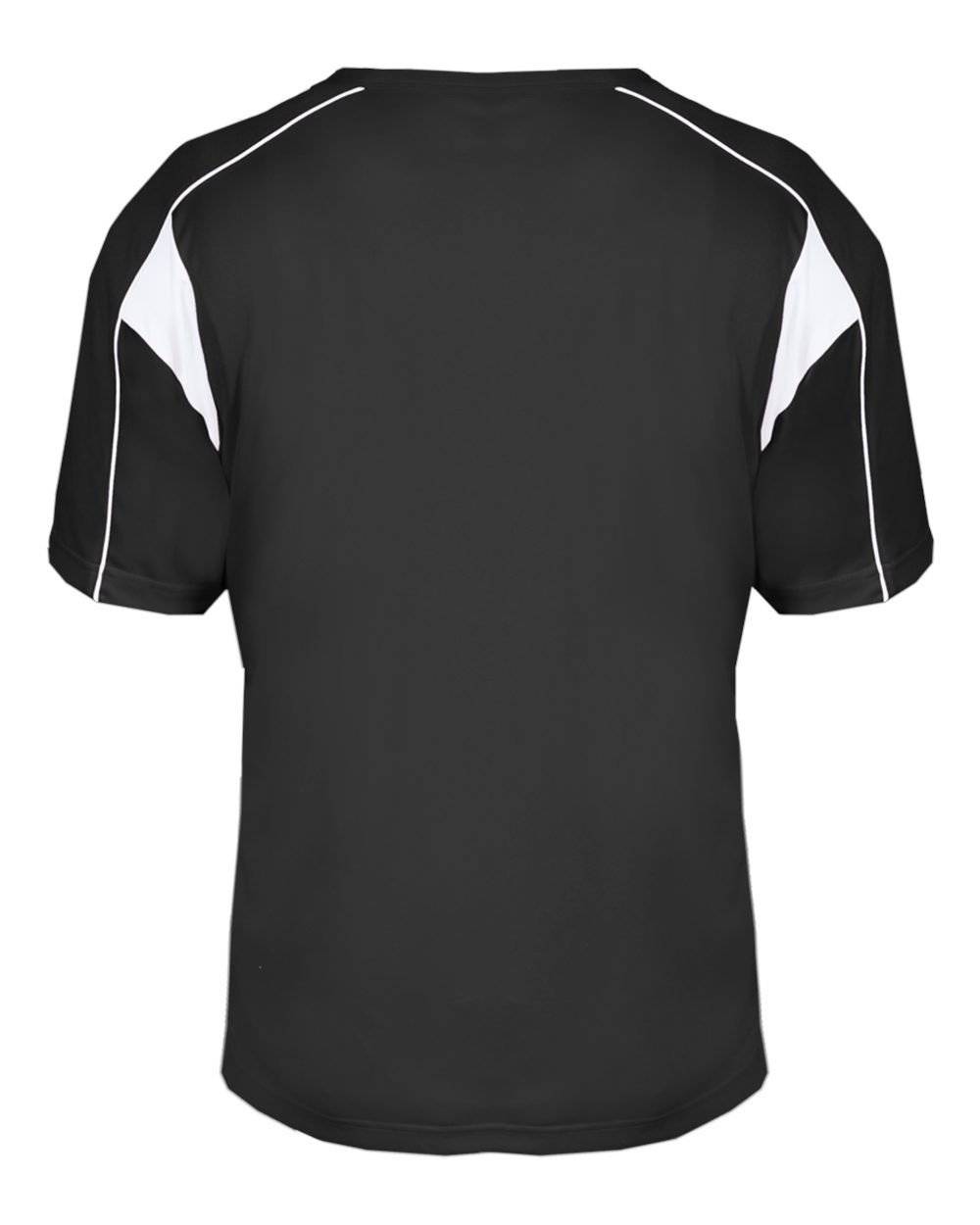 Badger Sport 2937 Youth Pro Placket - Black White - HIT a Double - 3