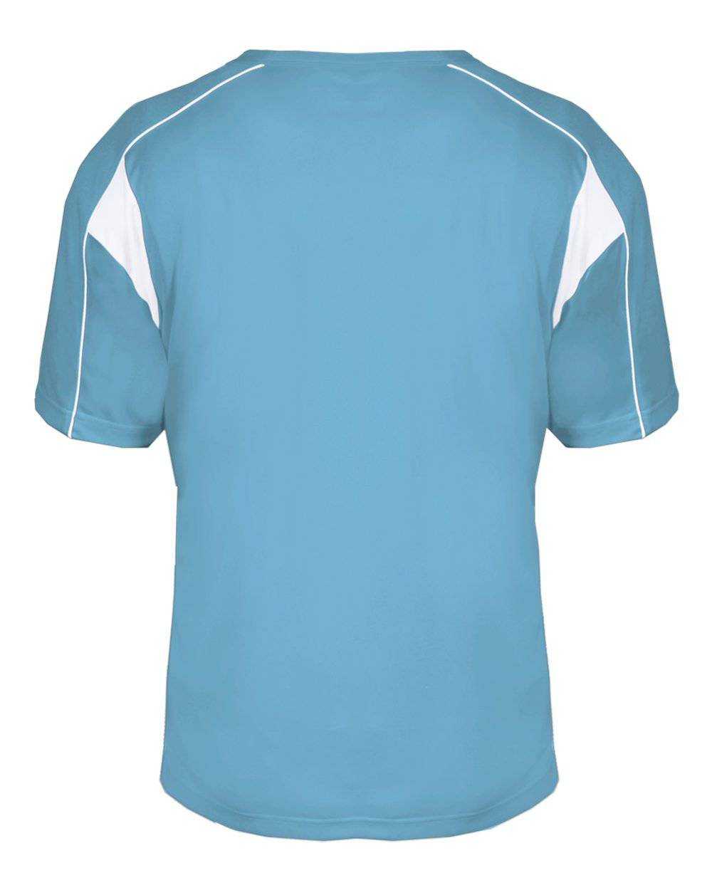 Badger Sport 2937 Youth Pro Placket - Columbia Blue White - HIT a Double - 3