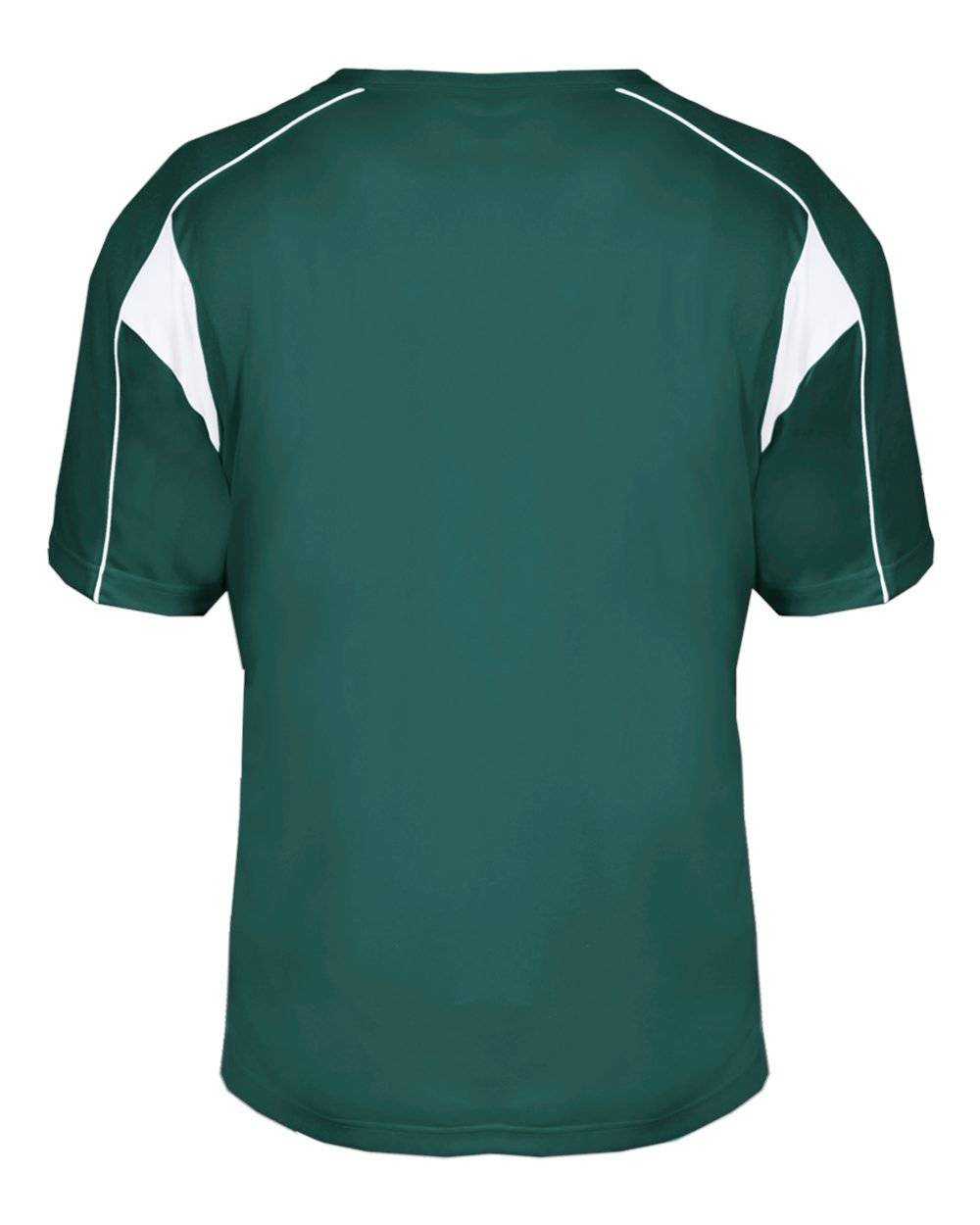 Badger Sport 2937 Youth Pro Placket - Forest White - HIT a Double - 3