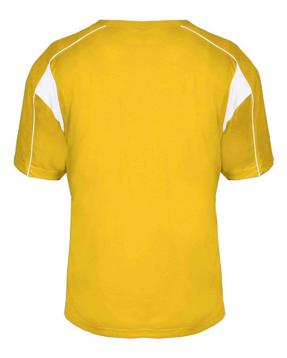 Badger Sport 2937 Youth Pro Placket - Gold White - HIT a Double - 3