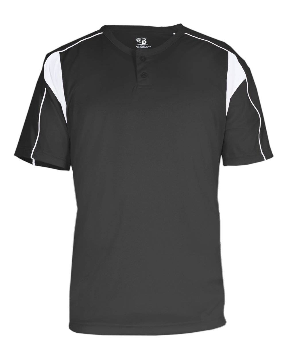 Badger Sport 2937 Youth Pro Placket - Graphite White - HIT a Double - 1