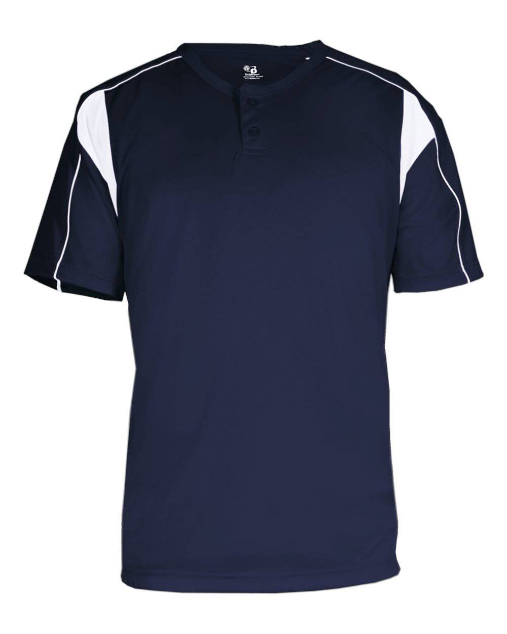Badger Sport 2937 Youth Pro Placket - Navy White - HIT a Double - 1