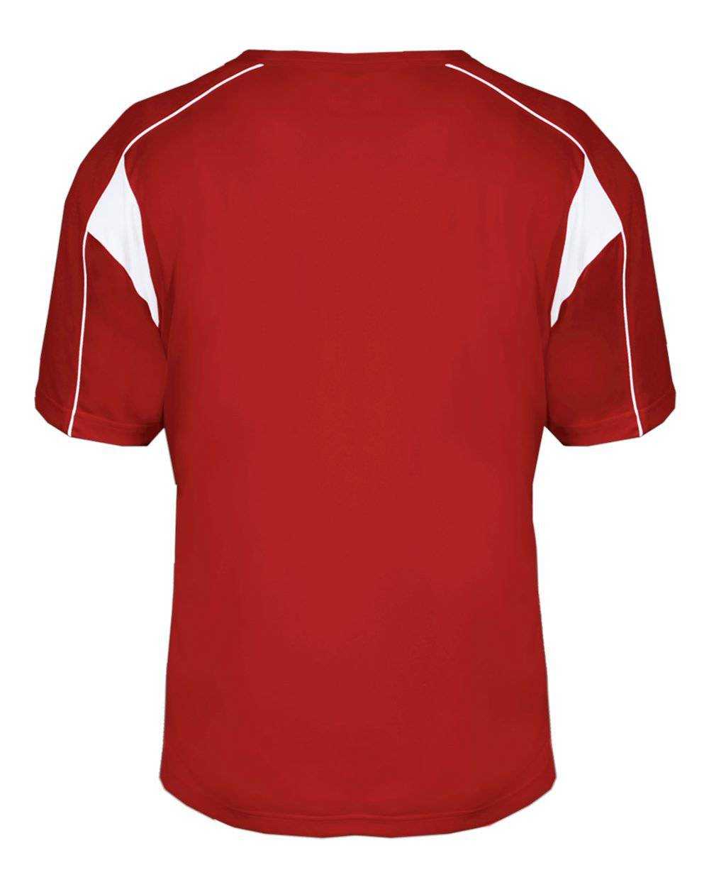 Badger Sport 2937 Youth Pro Placket - Red White - HIT a Double - 3