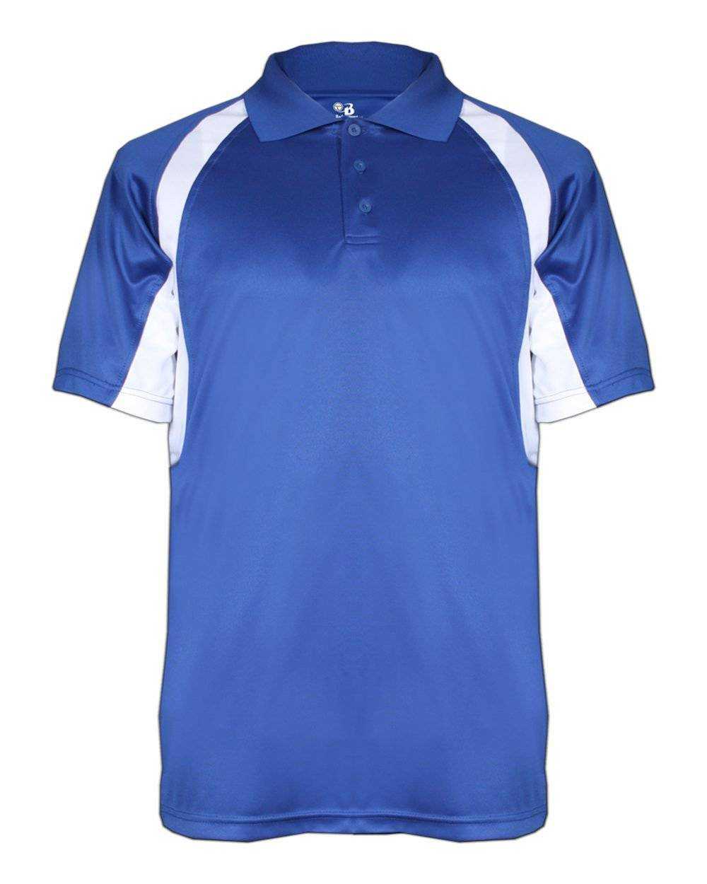 Badger Sport 3344 Hook Polo - Royal White - HIT a Double - 1