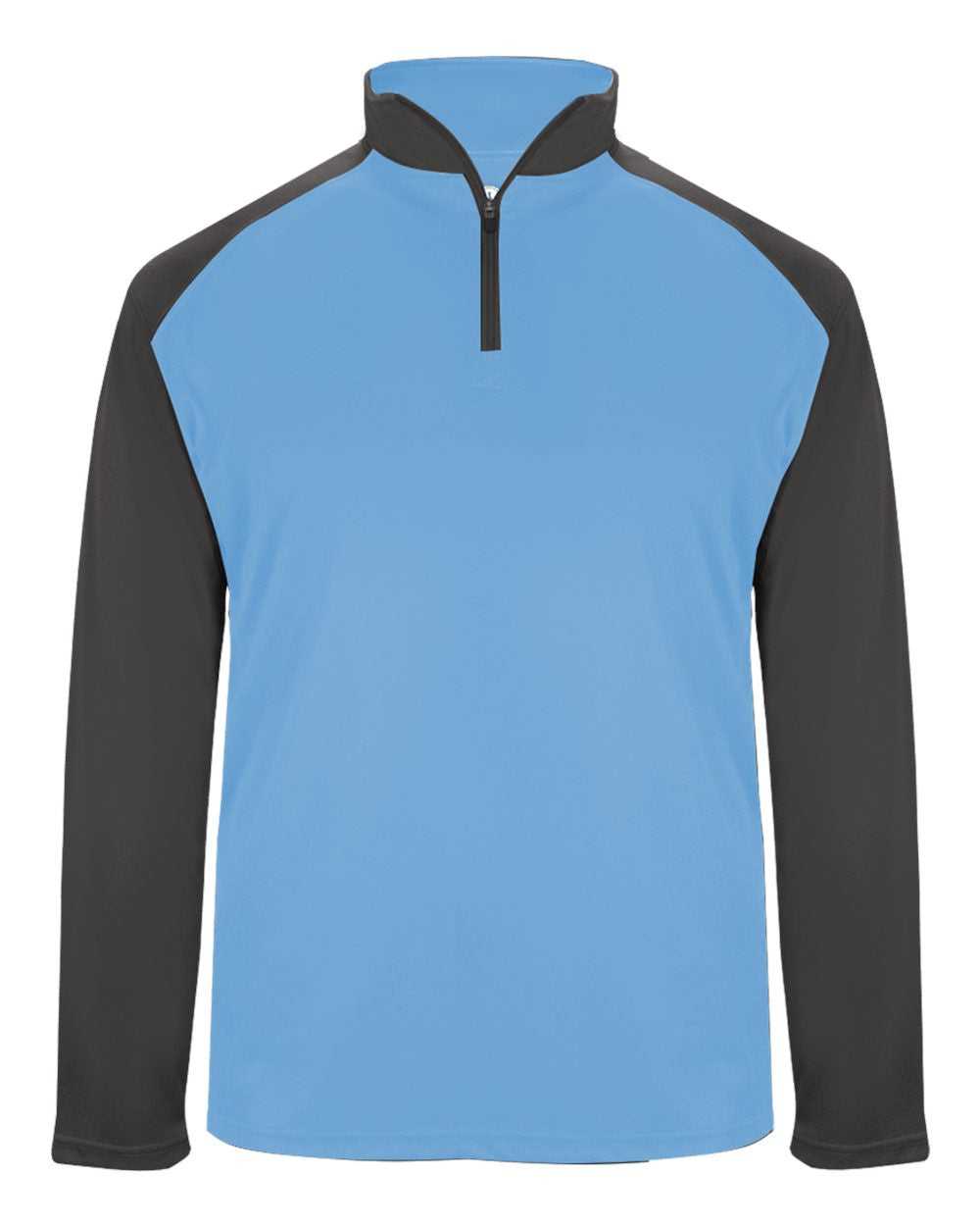 Badger Sport 4006 Ultimate Softlock Sport 1/4 Zip - Columbia Blue Graphite - HIT a Double - 1