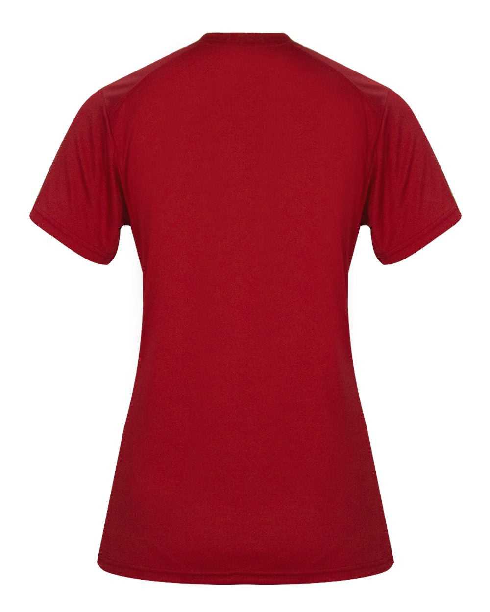 Badger Sport 4062 Ultimate Softlock Ladies V-neck Short Sleeve Tee - Red - HIT a Double - 3