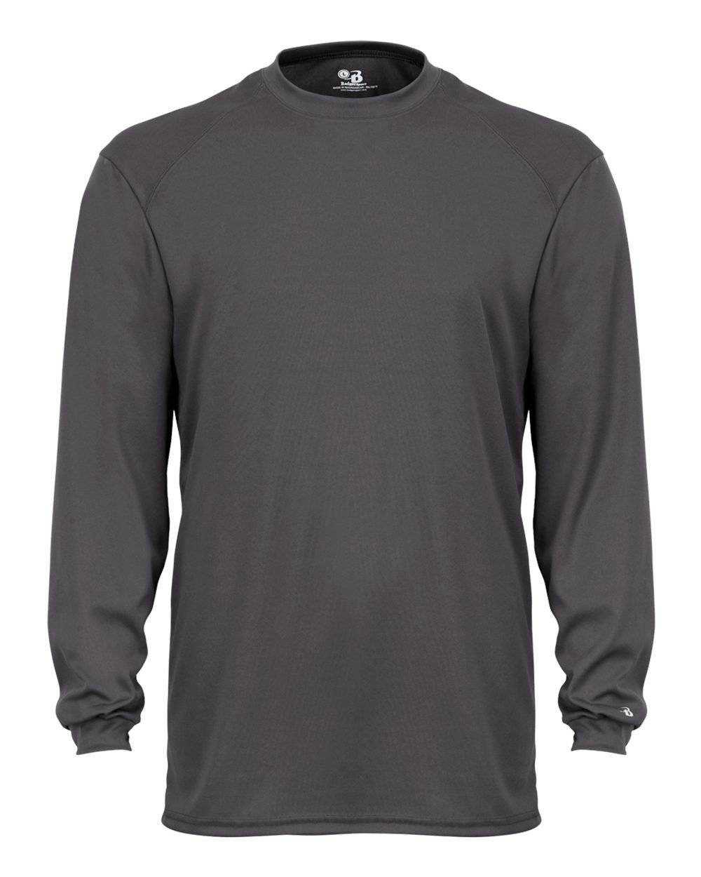 Badger Sport 4104 B-Core Long Sleeve Tee - Graphite - HIT a Double - 1
