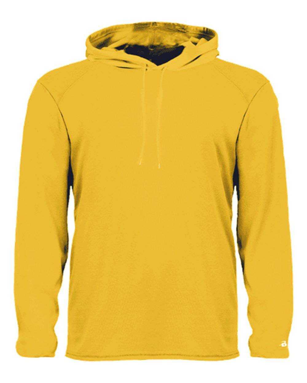 Badger Sport 4105 B-Core Long Sleeve Hoodie Tee - Gold - HIT a Double - 1
