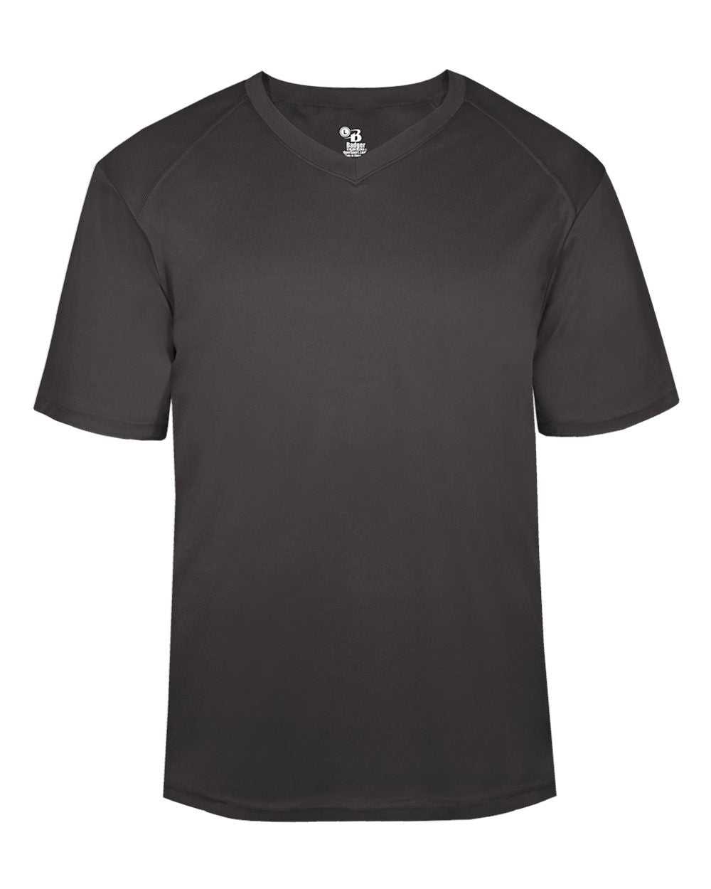 Badger Sport 4124 B-Core V-neck Tee - Graphite - HIT a Double - 1