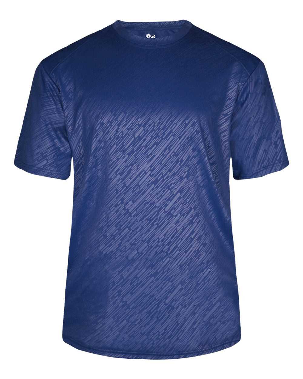 Badger Sport 4131 Line Embossed Tee - Royal Line Embossed - HIT a Double - 1