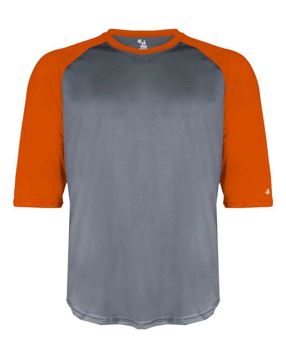 Badger Sport 4133 B-Baseball Adult Undershirt - Graphite Orange - HIT a Double - 1