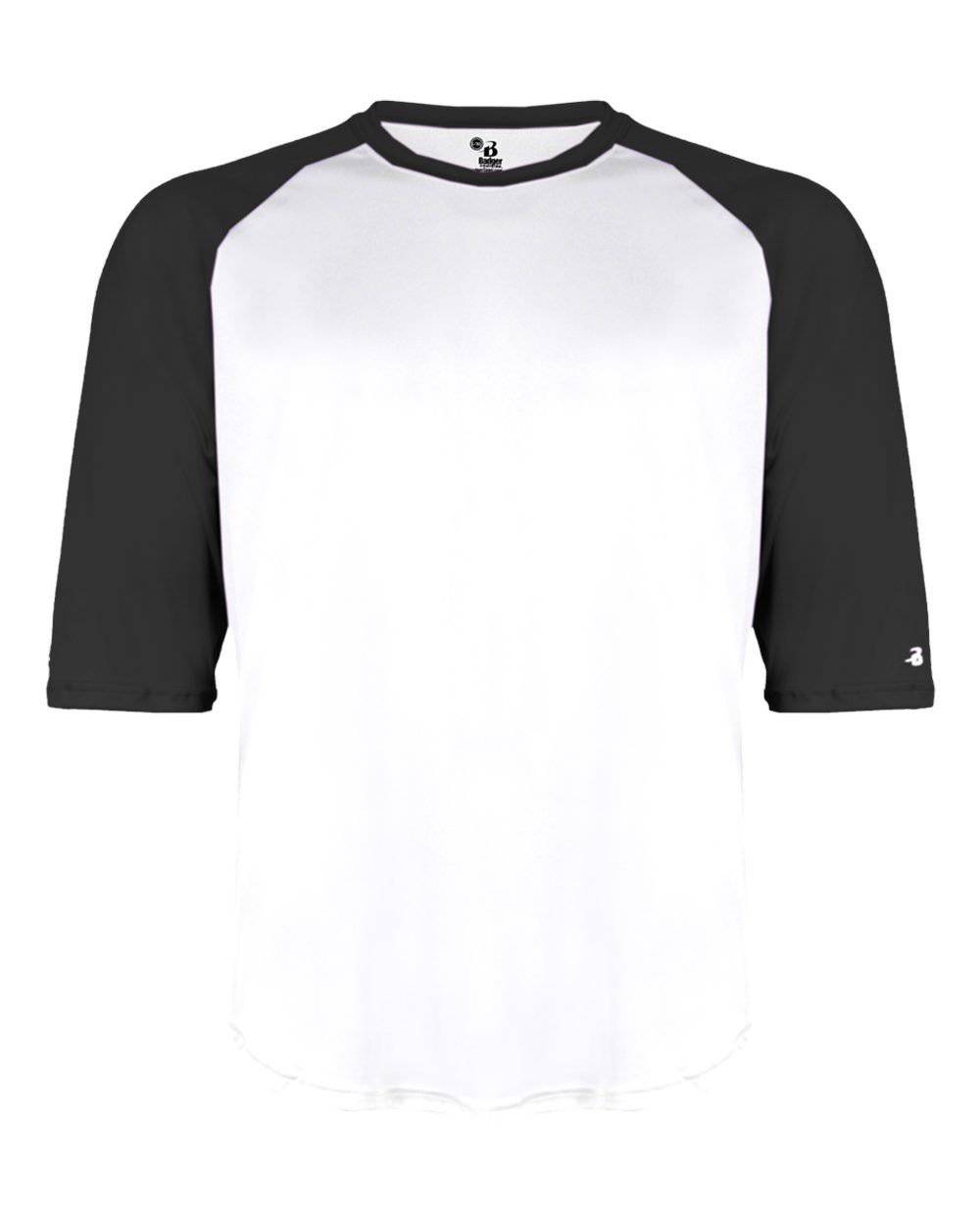Badger Sport 4133 B-Baseball Adult Undershirt - White Black - HIT a Double - 1