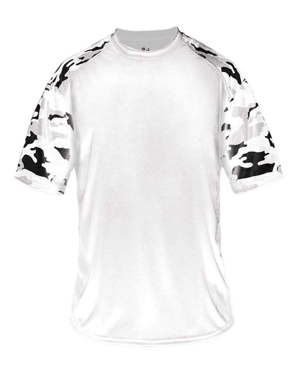 Badger Sport 4141 Camo Sport Adult Tee - White White Camo - HIT a Double - 1