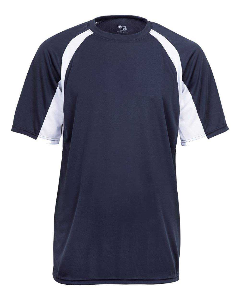 Badger Sport 4144 Adult Hook Tee - Navy White - HIT a Double - 1