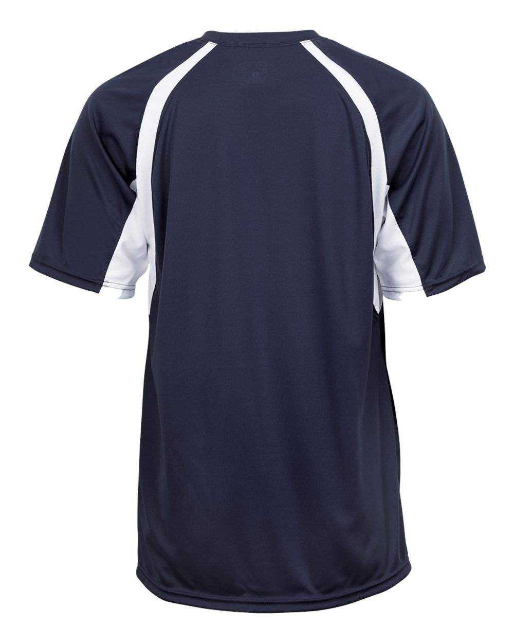 Badger Sport 4144 Adult Hook Tee - Navy White - HIT a Double - 3