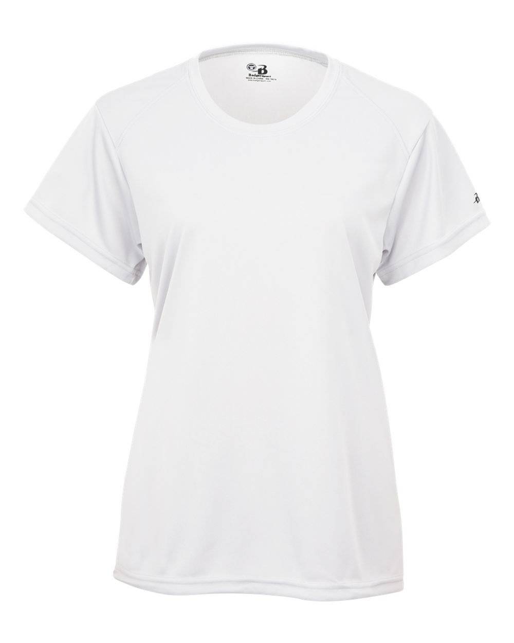 Badger Sport 4160 Ladies B-Core Tee - White - HIT a Double - 1