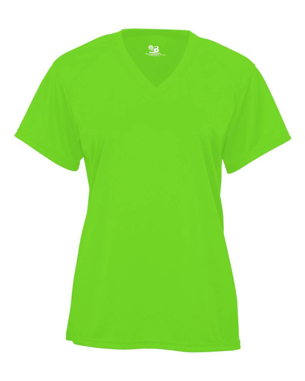 Badger Sport 4162 B-Core Ladies S/S V-Neck Tee - Lime - HIT a Double - 1