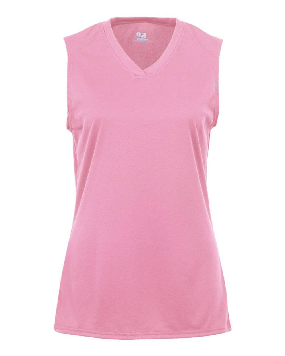 Badger Sport 4163 Ladies B-Core Sleeveless Tee - Pink - HIT a Double - 1