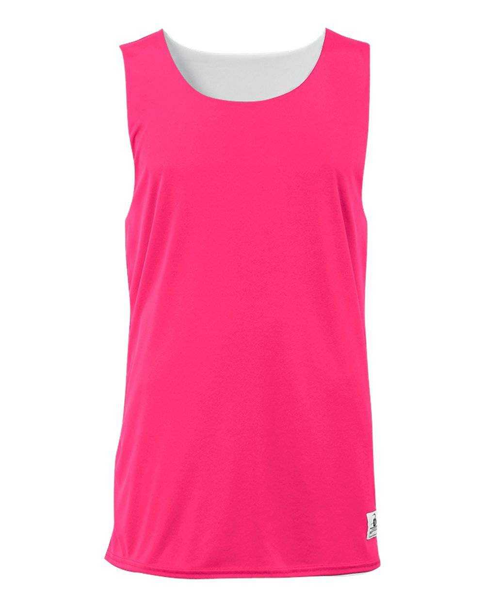 Badger Sport 4169 Ladies B-Core Reversible Tank - Hot Pink White - HIT a Double - 1
