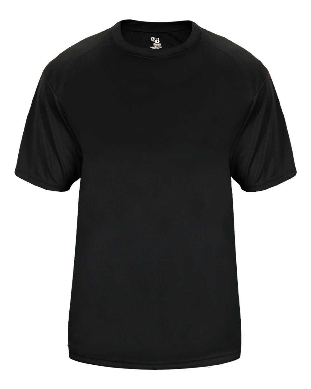 Badger Sport 4170 Vent Back Tee - Black - HIT a Double - 1