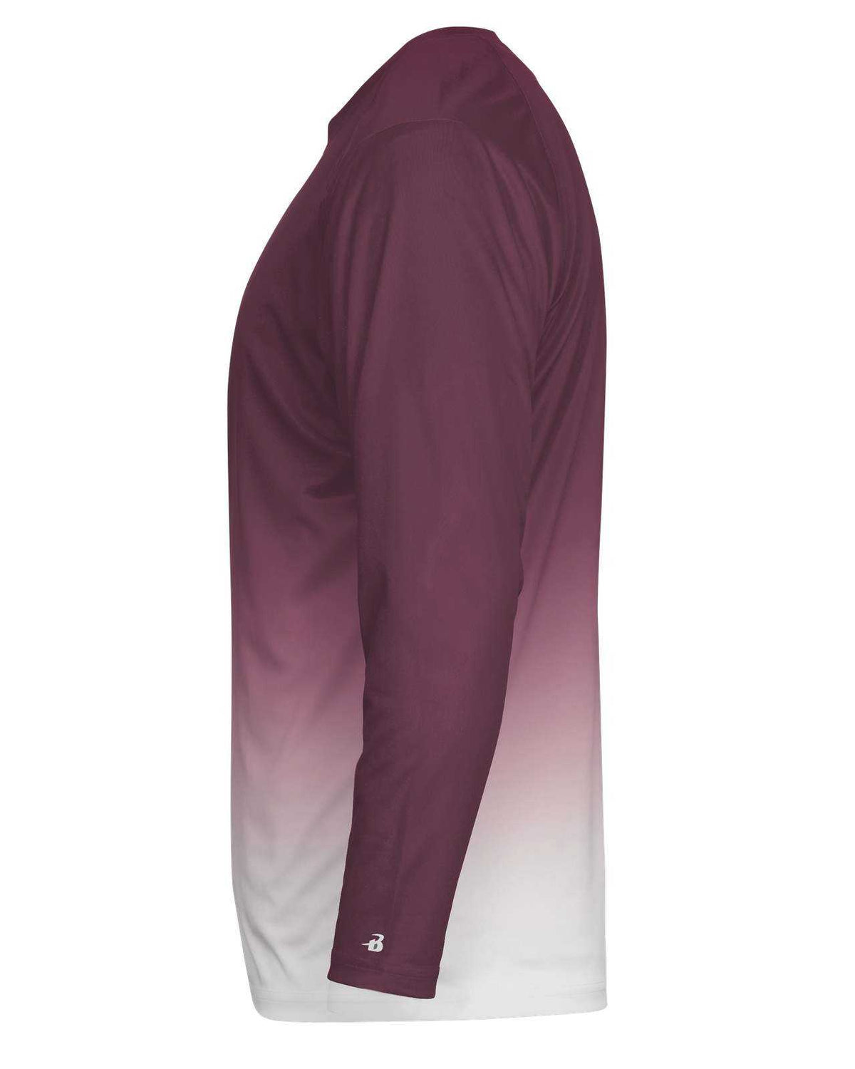 Badger Sport 4204 Ombre Long sleeve Tee - Maroon White - HIT a Double - 3