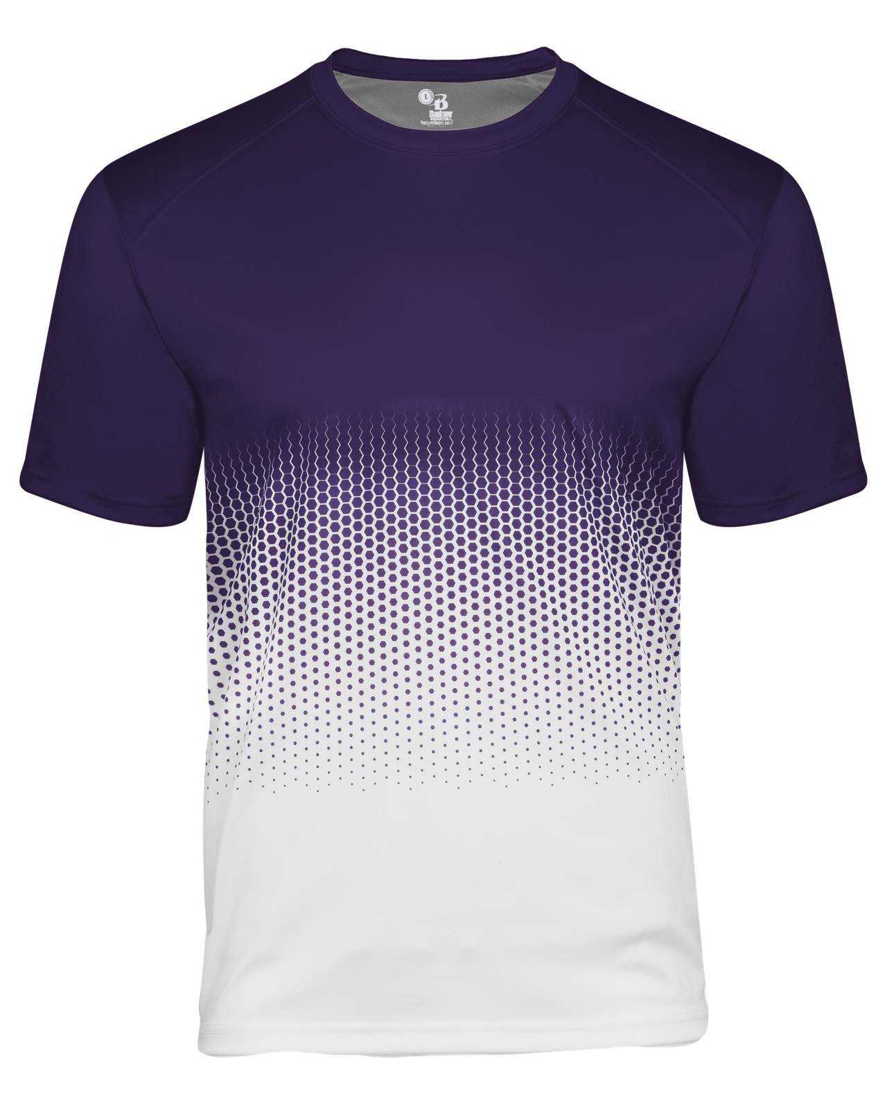 Badger Sport 4220 Hex 2.0 Tee - Purple White - HIT a Double - 1