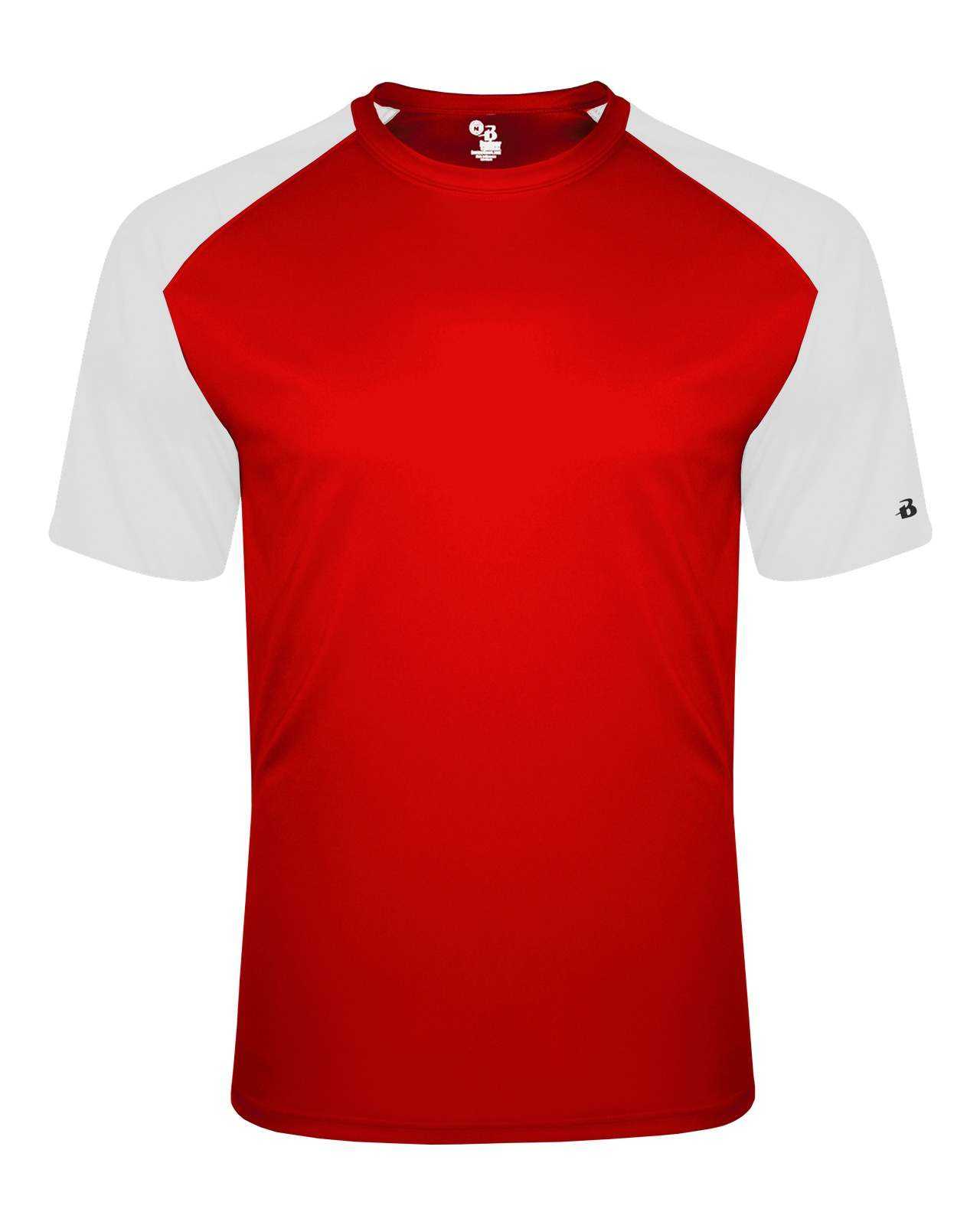 Badger Sport 4230 Breakout Tee - Red White - HIT a Double - 1