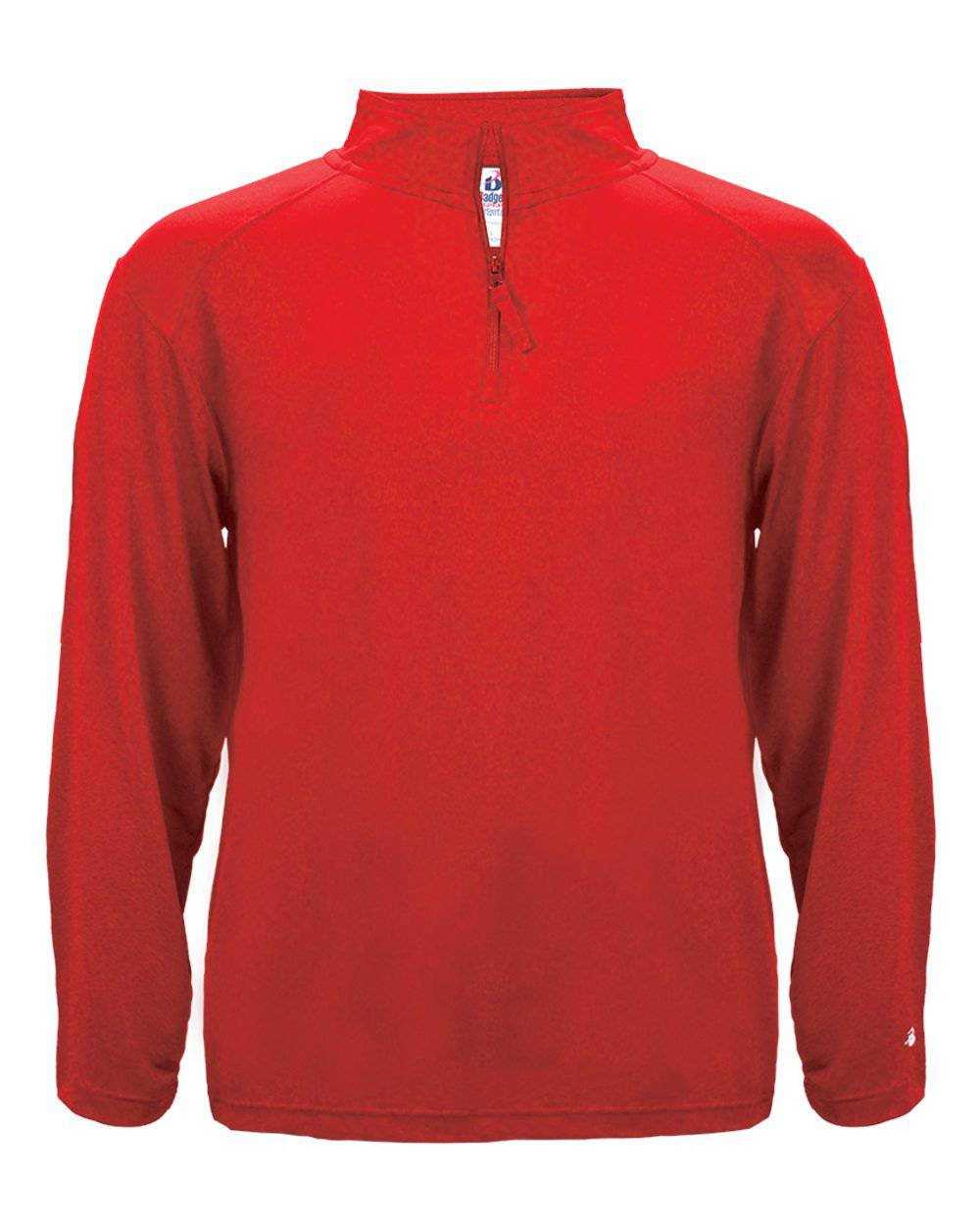 Badger Sport 4280 1/4 Zip Light Weight Pullover - Red - HIT a Double - 1