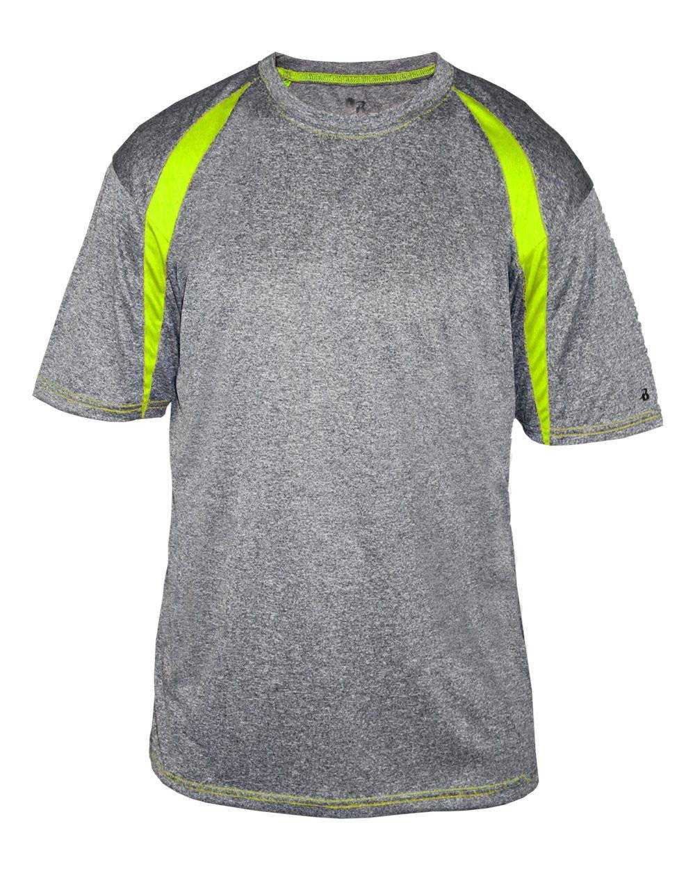 Badger Sport 4340 Adult Fusion Tee - Steel Safety Yellow Green - HIT a Double - 1