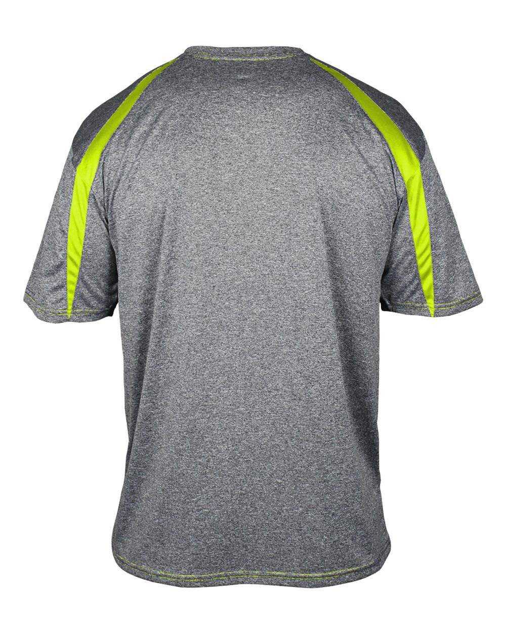 Badger Sport 4340 Adult Fusion Tee - Steel Safety Yellow Green - HIT a Double - 3
