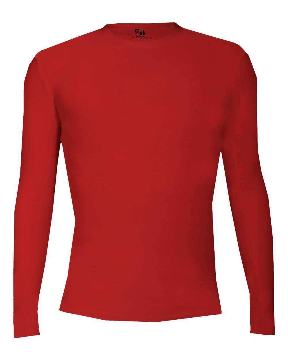 Badger 4605 Pro-Compression Long Sleeve Crew - Red - HIT a Double - 1