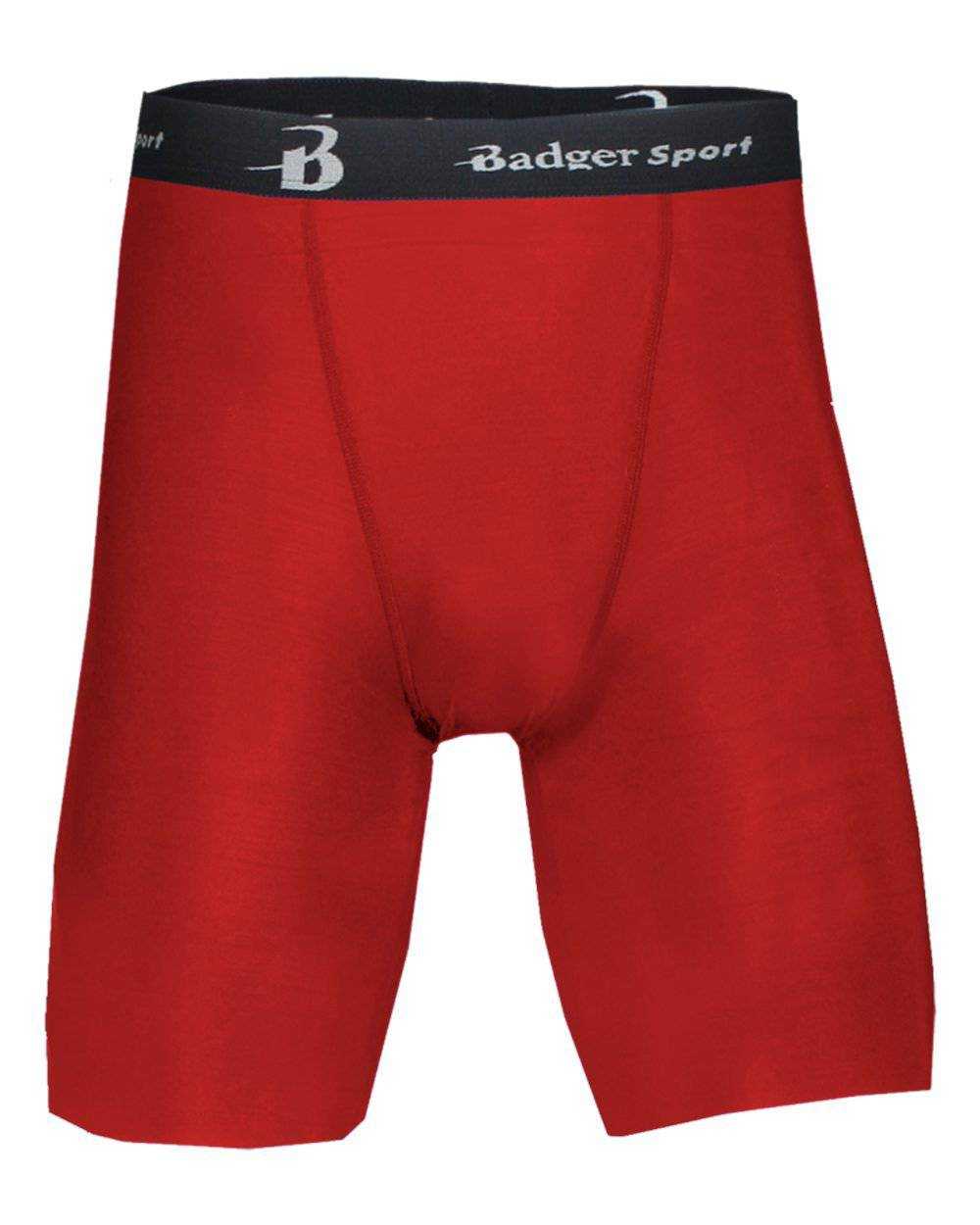 Badger Sport 4607 B-Fit Compression Short - Red - HIT a Double - 1