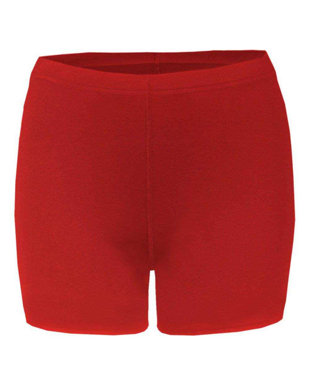 Badger Sport 4614 B-Fit Compression Ladies Short 4&quot; - Red - HIT a Double - 1
