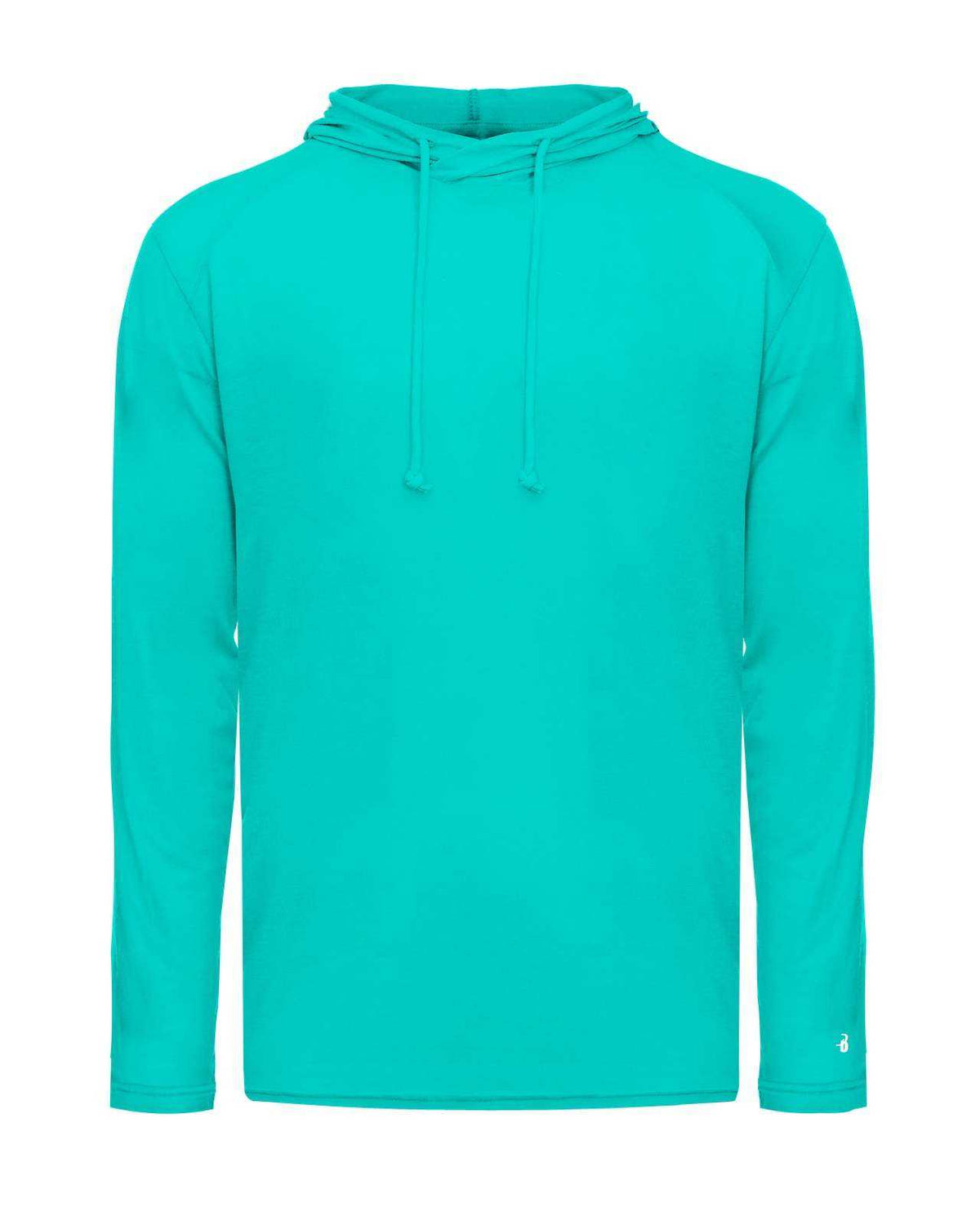 Badger Sport 4905 Tri-Blend Surplice Hoodie Tee - Turquoise - HIT a Double - 1