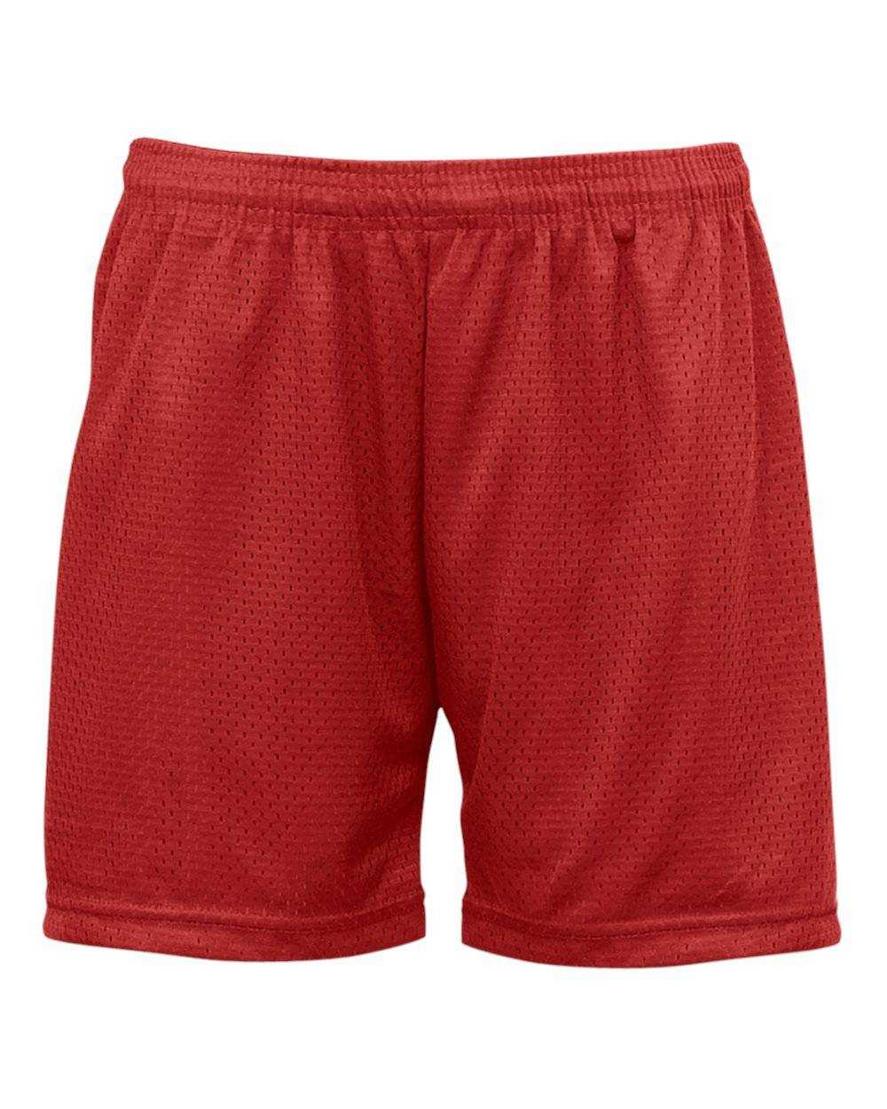 Badger Sport 7216 Ladies Mesh/Tricot Short - Red - HIT a Double - 1
