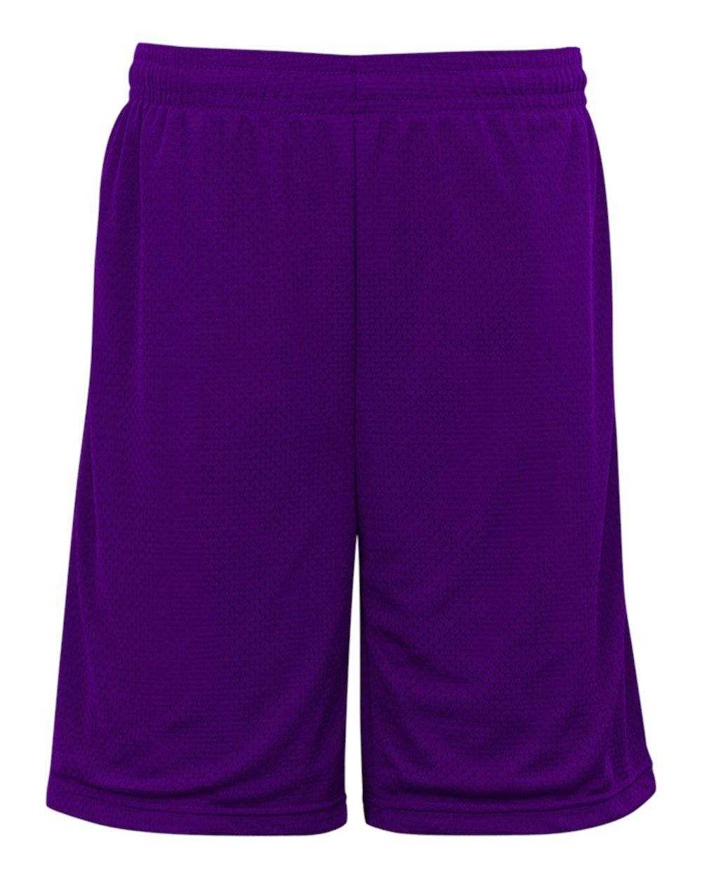 Badger Sport 7219 Pocketed Mesh Short - Purple - HIT a Double - 1