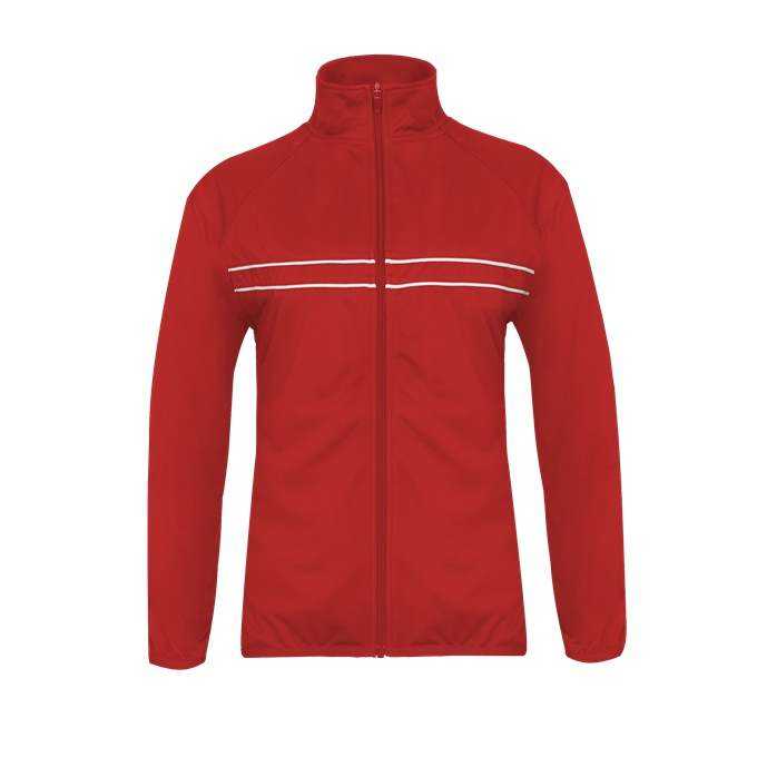 Badger Sport 792300 Wired Outer-Core Women's Jacket - Red White - HIT a Double - 1