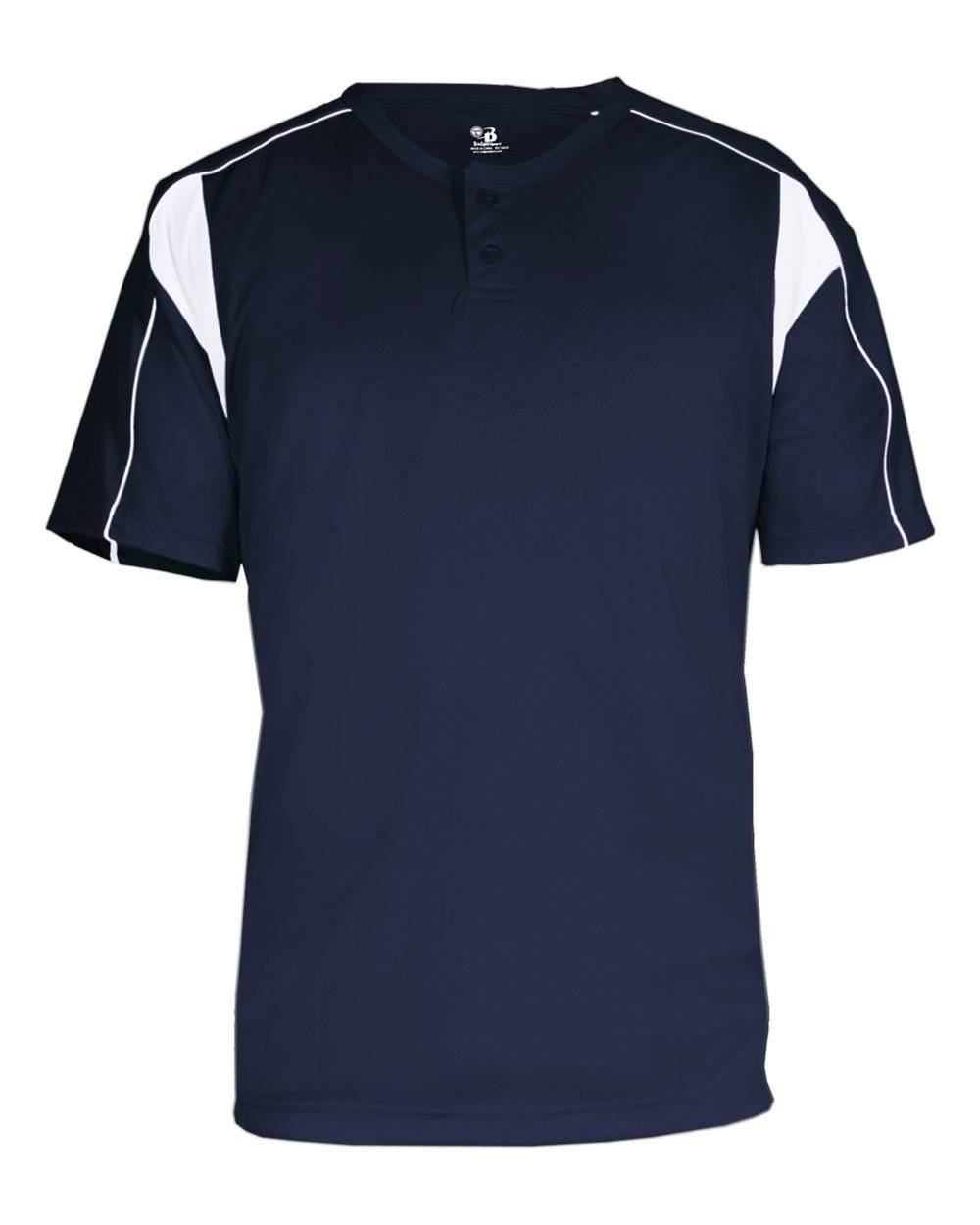 Badger Sport 7937 Adult Pro Placket - Navy White - HIT a Double - 1