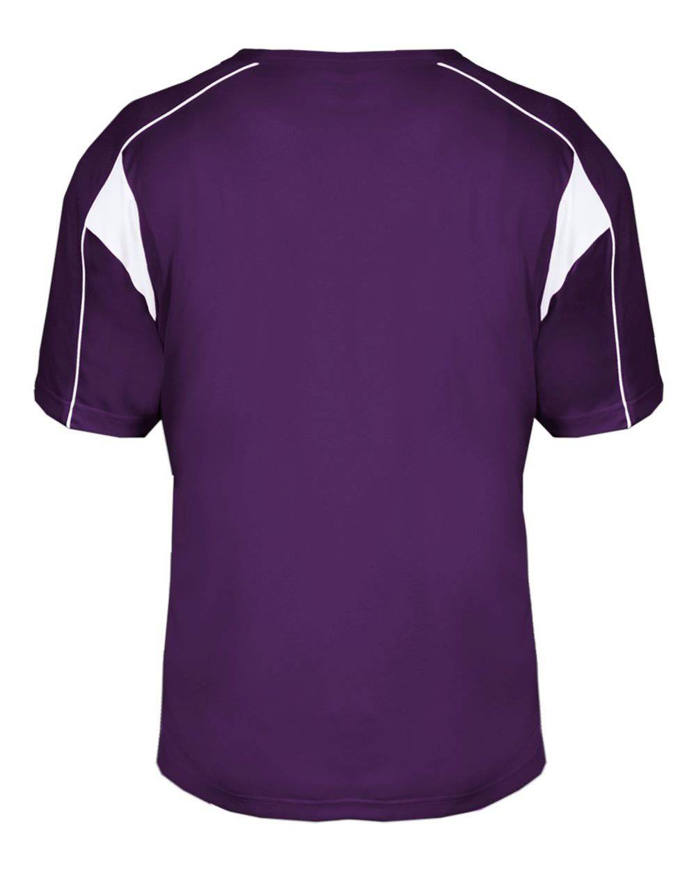 Badger Sport 7937 Adult Pro Placket - Purple White - HIT a Double - 3