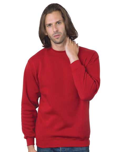 Bayside 1102 USA-Made Crewneck Sweatshirt - Cardinal - HIT a Double