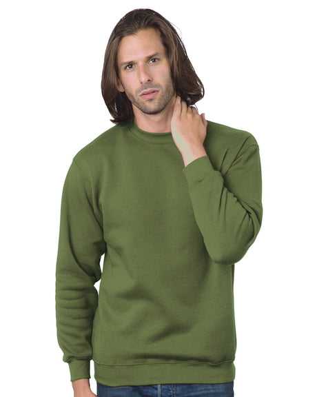 Bayside 1102 USA-Made Crewneck Sweatshirt - Olive - HIT a Double